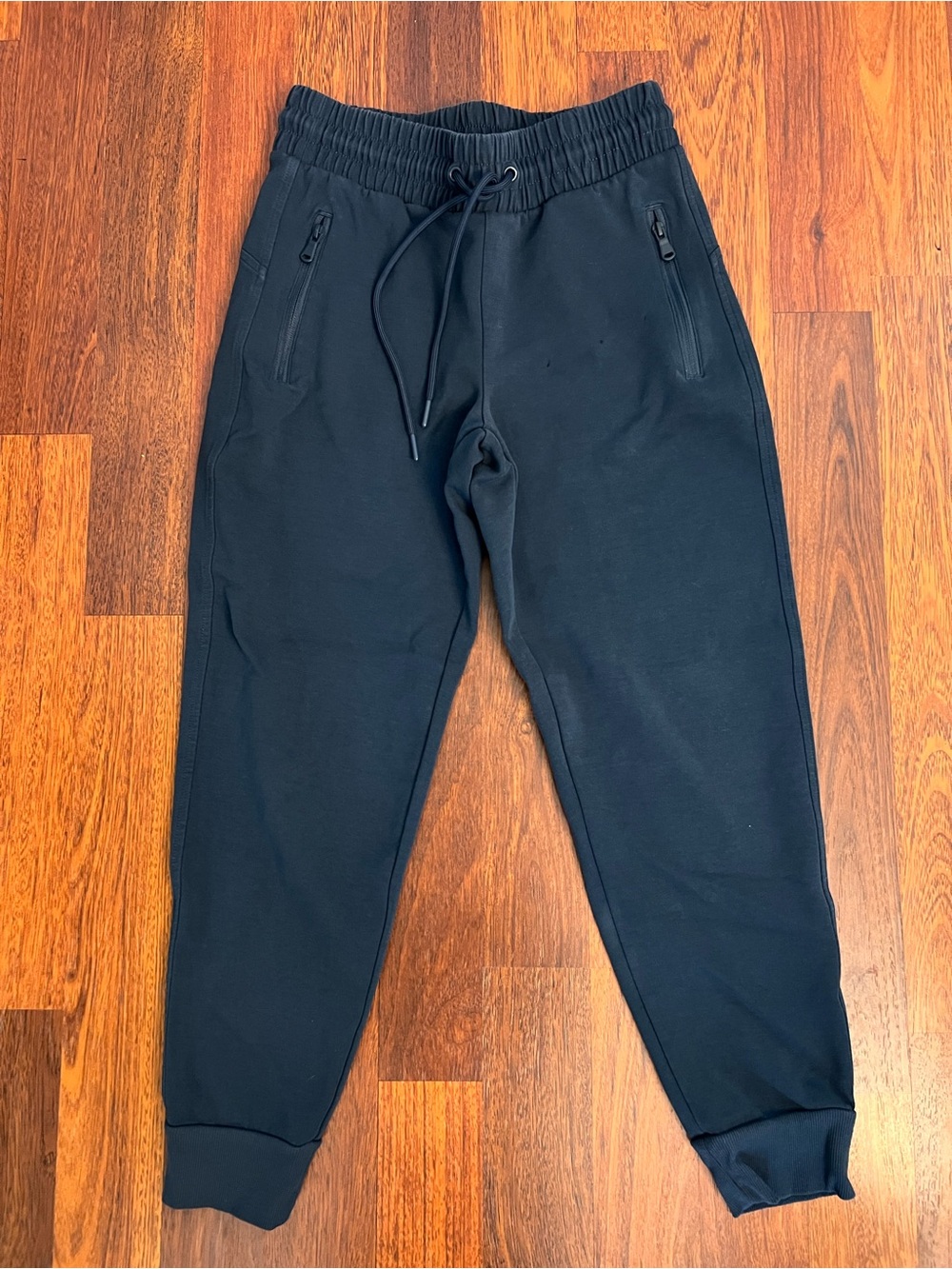 Women’s Navy Knit Jogger Pants - Elastic Waist Size XS Petite